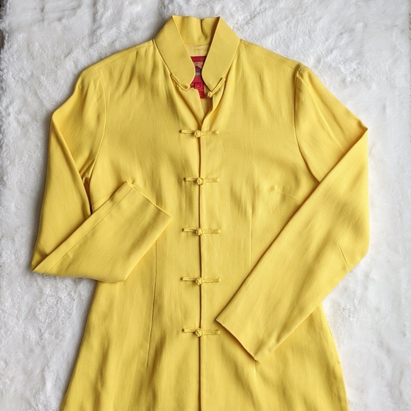 Shanghai Tang Jackets & Blazers - Shanghai Tang Yellow Long Oriental Blazer